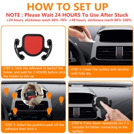 ZANEDY Car Mount for Cellphone Car Phone Holder Stand for Collapsible Grip/Mount with Sticky Adhesive Used on Dashboard Home Desk Wall