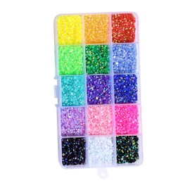 Mikinona DIY Nail Art Decor 15 Colors Flatback Crystals Nail Art Diamond Set Manicure Gems