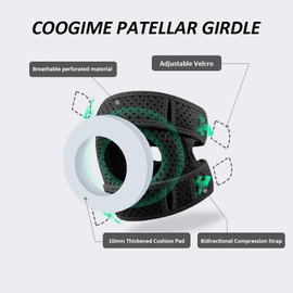 Coogime Patella Knee Support for Men and Women, Adjustable Knee Brace, Breathable Knee Support, Sports Knee Brace (Rose)