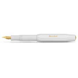 Kaweco CLASSIC SPORT Fountain Pen White with 23 Carat Gold-Plated Steel Nib and Iridium Tip for Ink Cartridges I Sport Fountain Pen 13 cm I Nib: EF (Extra Fine)
