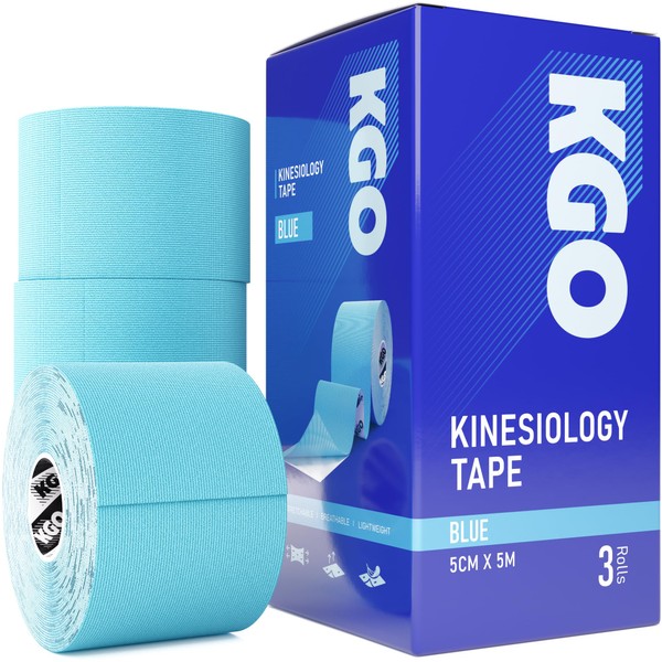 KGO Kinesiology Tape Blue, Sports Elastic Tape for Muscle and
