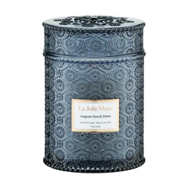 LA JOLIE MUSE Summer Marine Scented Candle, 19 Oz, Ocean Candle Gift, Natural Soy Candles for Home Scented, Long Burning Time, Large Glass Jar Candles