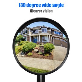 Ovsor Convex Mirror Outdoor for Garage and Traffic Driveway Park Assistant, 12 in Security Mirror with Adjustable Fixing Bracket Indoor and Outdoor