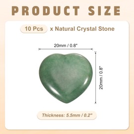 PATIKIL 10 Pcs Natural Heart Shaped Crystal Stone, 1 Inch Mini Polished Love Gemstone Crystal, Pocket Rock Engraved Worry Stones for Women Gifts Meditation, Emerald Green