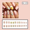 MIXFOSAHN Easter Press on Nails Short Square Fake Nails Pink