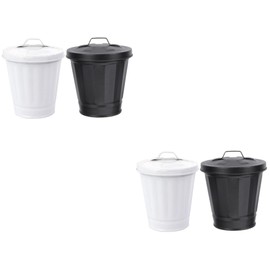 Cabilock 4piezas Mini Basurero De Metal Para Escritorio Bote De Basura De Hierro Para Encimera Para Oficina y Cocina Decoración Vintage De Estilo Campestre