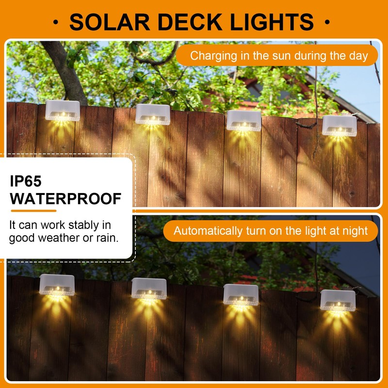 Geelin 32 Pcs Solar Deck Lights Outdoor, Waterproof LED Solar
