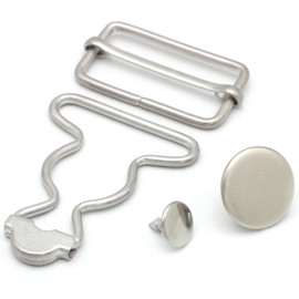 Enosea 4 Sets Metal Overall Buckles Suspender Replacement Buckles with Adjustable Buckle Slider and No-Sew Buttons (1.25 inch)