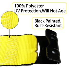 KJE Winch Straps 4" x 30' Yellow Heavy Duty Tie Down w/Flat Hooks Flatbed Trailer Strap WLL# 5,500 lbs | 4 Inch Cargo Control for Flatbed Truck(2 Pack)