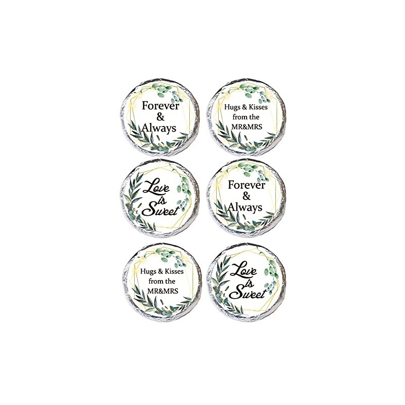 270 PCS Floral Leaves Wedding Stickers,3 Design Self Adhesive Circle