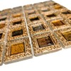 Hominter Vintage Framed Glass Mosaic Baroque Style Decorative Tile Window