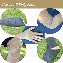 CIYAGPOOU- Vendaje autoadhesivo, 1 pulgada, 5 yardas, paquete de 16 unidades, elástico, flexible, negro, vendas cohesivas, cinta veterinaria para tatu