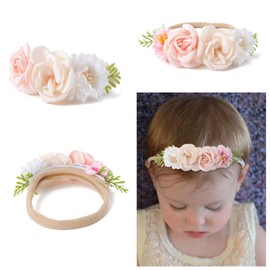 mligril 6pcs Baby Headbands Nweborn Flower Hair Bows for Girls-Infant Elastic Hair Band Bows Wraps Baby Headband Hair Accessories Gifts for Toddles