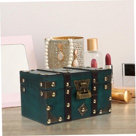 Zerodeko Vintage Wooden Storage Box Lockable Jewelry Box for Keepsakes Pirate Theme