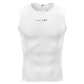 Przewalski Men’s Sleeveless Cycling Undershirt Quick Dry Bike Base Layer Vests Breathable Tops Bicycle Clothing (1pack: White, Large)