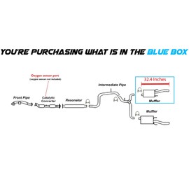 Exhaust Passenger Side Muffler Compatible for 2006-2009 Chevy Impala 5.3L | Stainless Steel | Northeastern Exhaust | Free Clamp and Hangers Included | Automotive Replacement Part | Direct-Fit