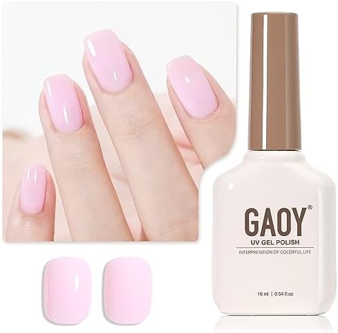 GAOY- Esmalte de uñas en gel rosa bebé, 16 ml, esmalte en gel de secado rápido con luz ultravioleta para manicura casera.