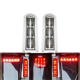 HCmotorku Motorcycle Rear Saddlebag Accent LED Light Insert Filler Support Running Turn Signal Brake Light Fit For Harley Touring Road King Ultra Limited Street Road Electra Glide 2014-2023 Chrome