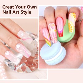 5 Double-Ended Acrylic Nail Brushes & 3 Liner Pens, 5/7/10/12/15 Nail Tracing & Dotting Brushes, Thin Detail Precision Drawing Brushes for Gel Polish(8pcs)