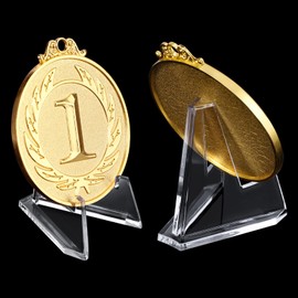 Boao 12 Packs Thicked Card Display Stand 2.24" Small Easel Stands Acrylic Picture Holder Stands Mini Coin Display Easel Baseball Sports Trading Graded Card Holder for Challenge Coin Photo PSA(Clear)