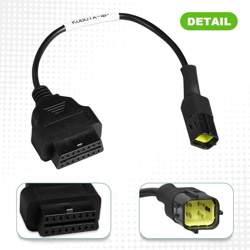 VZG 4 Pin OBD1 to OBD2 Adapter Cable for KUBOTA
