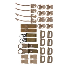 Molle 30 Pcs Multipurpose Plastic Backpack Attachments Practical Travel Travel (Brown)