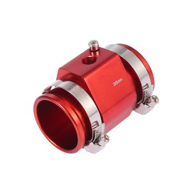 REPAIROCK 1 Set 38mm Red Car Water Coolant Temperature Sensor Adapter Aluminum Alloy Joint Pipe Radiator with 2 Hose Clamps Auto Replacement Parts
