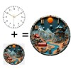 Industrial Style 12 Inch Large Glass Wall Clock with Rustic