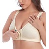 DotVol Women's Full-Cup Bra, Front Closure, Strong Hold without Underwire,