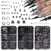 JERCLITY Platinum Gunmetal Black Punk Style Nail Rivets Set 1
