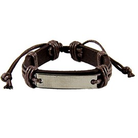 4030422 Lords Prayer Leather Bracelet Wrap Cord Our Father Adjustable Tension Knot
