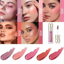 Viral Liquid Blush Aliver 5 Shades Set | Lightweight, Long-Lasting Matte Liquid Blush for Natural Cheek Color & Smooth, Flawless Finish