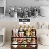 AT-VALY 3-Tier Spice Rack, Iron & MDF Kitchen Storage Shelf,