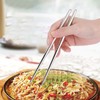 1 Pair Stainless Steel Chopsticks 17.5 cm Reusable Food Chopsticks
