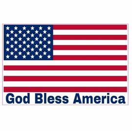 U.S. Custom Stickers God Bless America Flag Sticker 3 Inch (5 Pack), Red