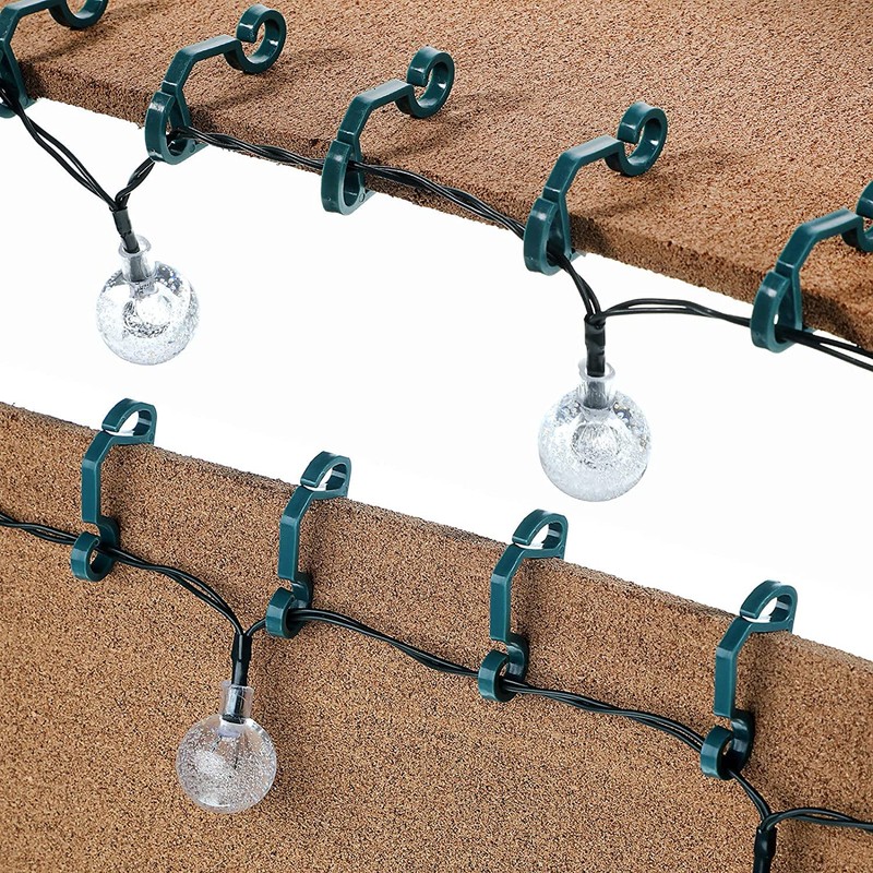 100 Pcs of Christmas Light Gutter Eaves Clip, Plastic Christmas