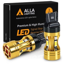 Alla Lighting 7444NA 7443 Switchback LED Bulbs, Dual-Color Amber Yellow Turn Signal Lights & 6000K White Parking Light/DRL 7444NAK 7442NA 7443NA