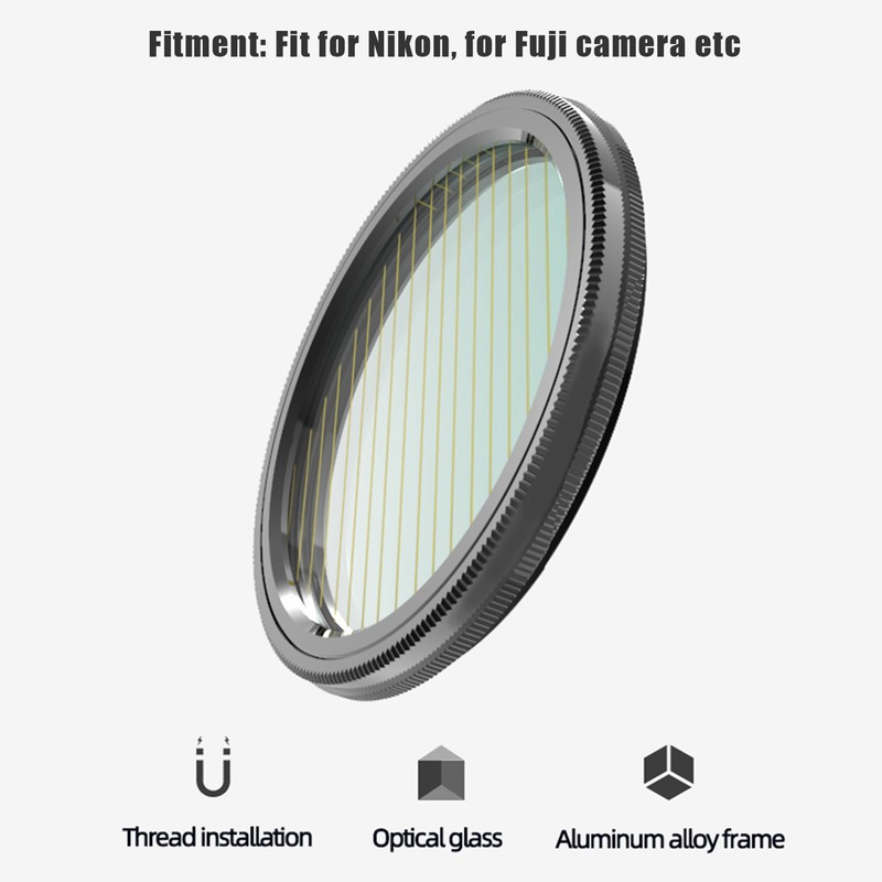 Gold Streak Digital Camera Lens Filter Antiscratch Optical Glass Aluminum