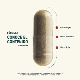 Maca Mix Life360+ 240 Cápsulas Maca Negra Amarilla Y Roja. Sabor No Saborizado