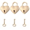 3Pc Mini Heart Lock with Key, Small Heart Shaped Padlock,