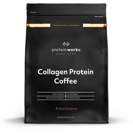 Protein Works - Collagen Protein Coffee, Bovine Collagen Powder, Premium Hydrolysed Collagen Powder, Americano, 475 g, 19 Servings