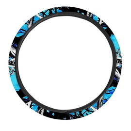 GePrint Blue Camo Steering Wheel Covers for Women Universal 15 inch,Cute Car Accessories Universal Neoprene Anti Slip Car Truck Protector Automotive Interior Decor