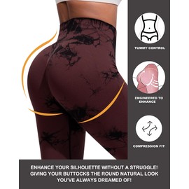 CHRLEISURE 3 Piece Workout Leggings Sets for Women, Gym Scrunch Butt Butt Lifting Seamless Leggings (BlackDRedJGreen, L)