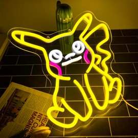 Bulbasaur Neon Signs for Wall Decor, USB Powered for Bedroom Bar Store Birthday Party Man Cave Christmas Supply Gifts Lighting Home Outdoorfun:_Pikachu