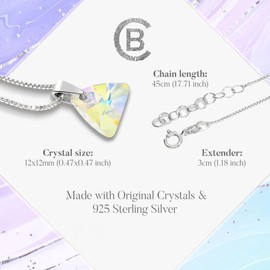 Chic Bijoux Necklace for Women, Pendant made with Austrian Crystals and 925 Sterling Silver, Gift for Her Birthday (Aurore Boreale)