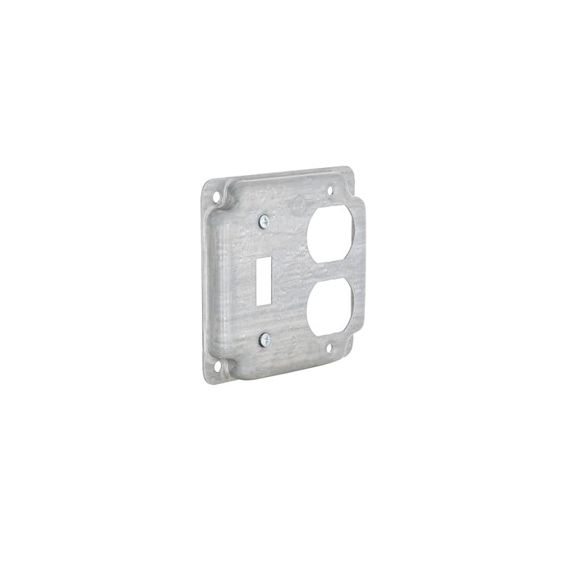 Hubbell-Raco 906C 1 Duplex Receptacle and Toggle Switch 4-Inch Square