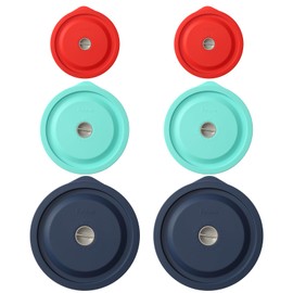 Replacement Lids for 7200-PC 2 Cup and 7201-PC 4 Cup and 7402-PC 6/7 Cup, Silicone Round Storage Cover Lid for Anchor Hocking Glass Bowl 6 Pack Multiple Colors