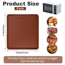 6 Pack Silicone Dehydrator Trays Compatible with Cosori CP267-FD, 12" x 11" Trays, Nonstick Silicone Dryer Sheets with Edge, Reusable for Fruit Leather, Vegetables, Jerky, Crackers And Meat