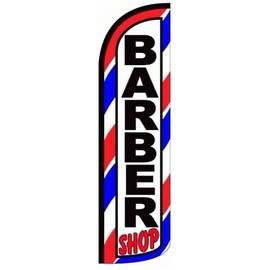 4 Less Co BARBER SHOP Windless Swooper Flag Feather Banner Sign 3x11.5 ft Tall (Flag Only) wq003