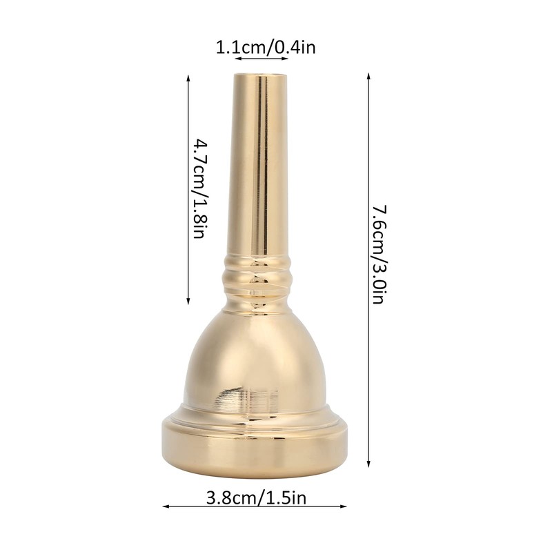 Nunafey Tenor Horn Mouthpiece 1/2" Horn Mouthpiece for Trombone Golden